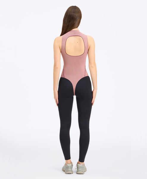 新品未使用、pois、stretch rib bodysuit、ピンク Aerobic Rib Bodysuit Rose Cloud | Mock Neck One-Piece – Wear One's At