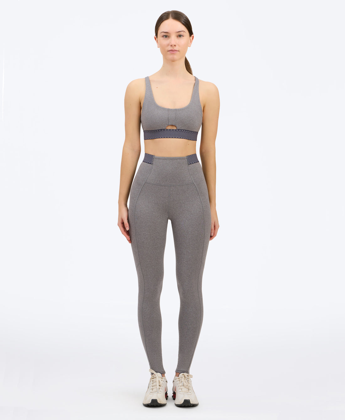 Wear One's At Free Throw Full Length Legging in sport grey on studio model front view