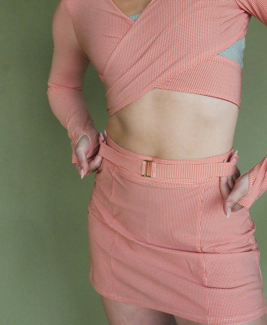 Wear One's At Stretch Belt in Clay on Model Front View