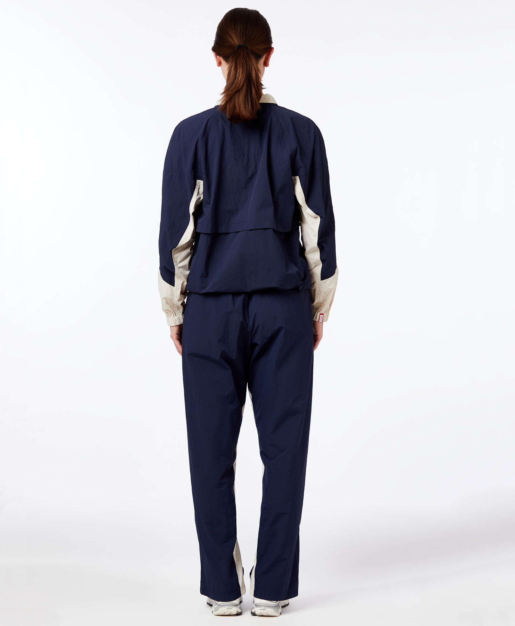 Wear One's At Colorblock Windbreaker in Navy Dune on model back view