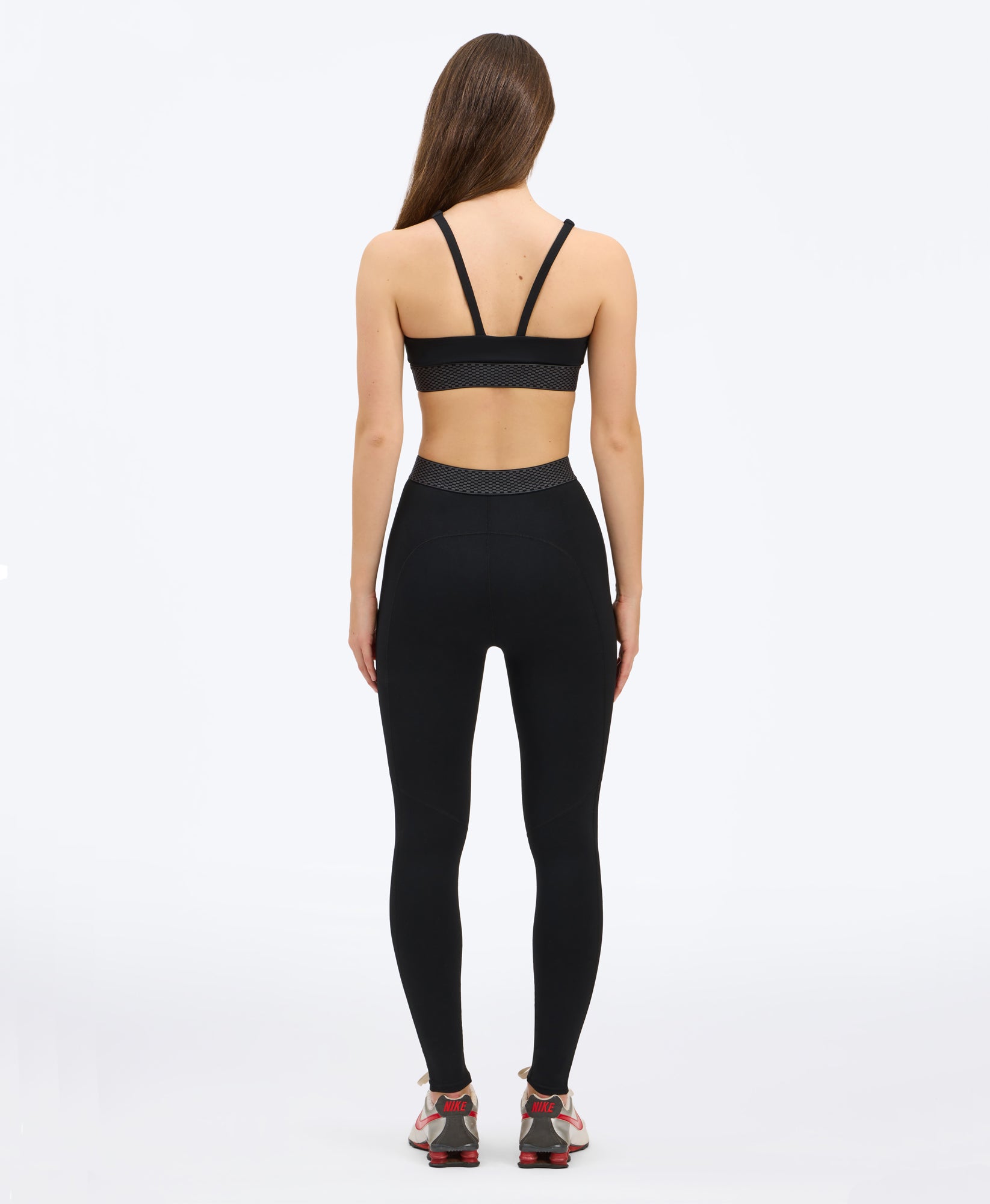 Wear One's At Free Throw Full Length Legging in Asphalt on studio model back view