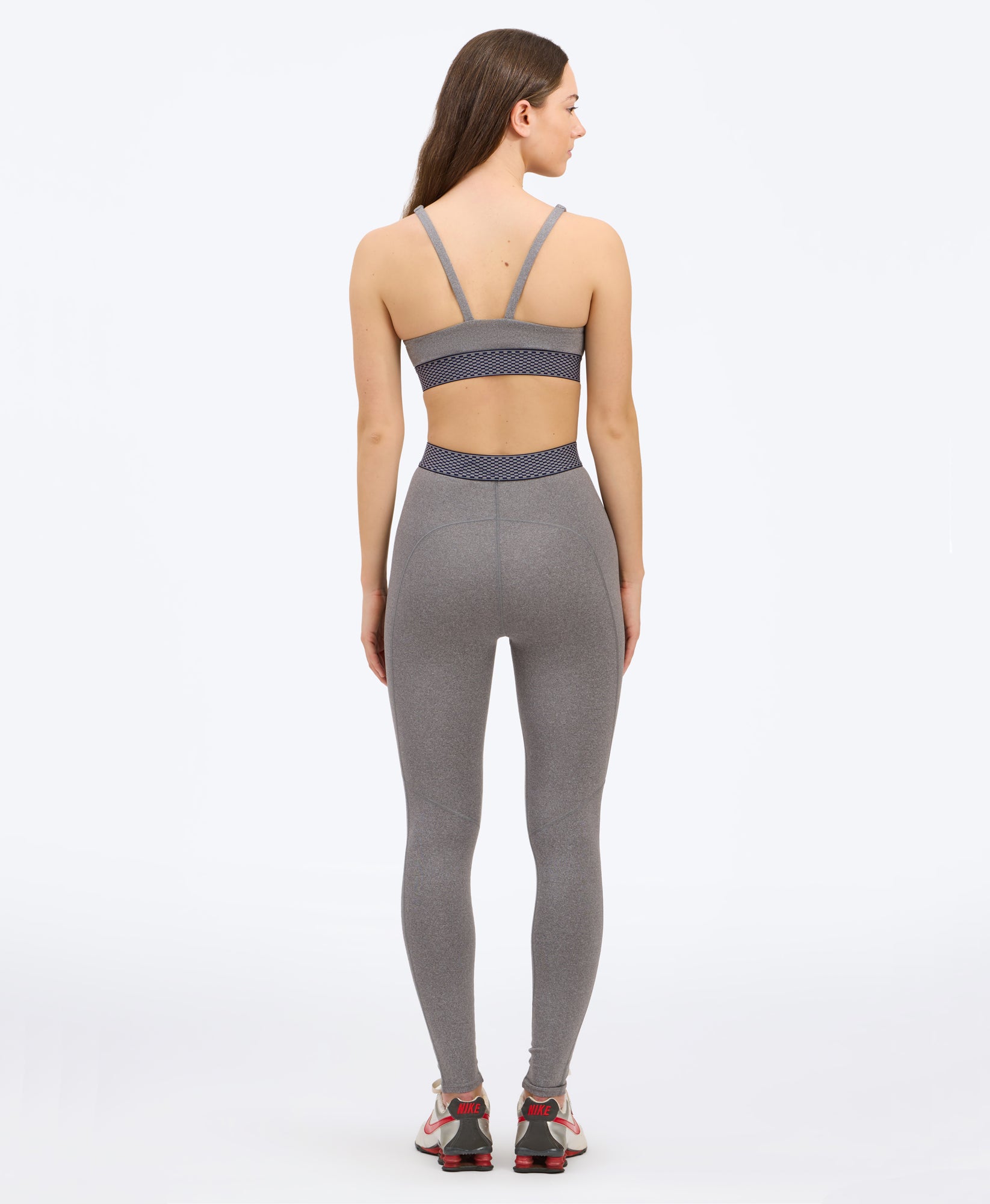 Wear One's At Free Throw Full Length Legging in sport grey on studio model back view