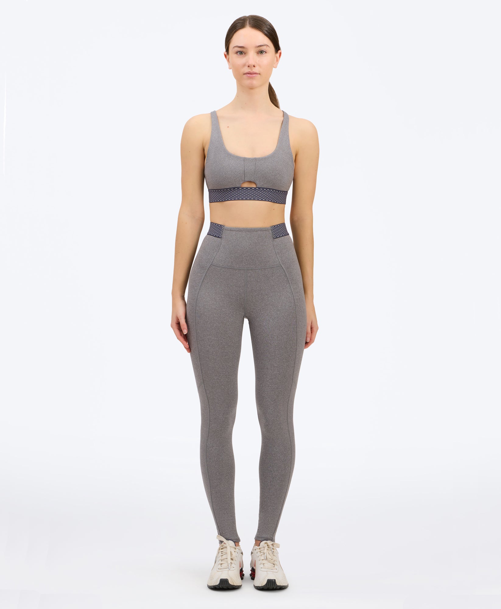 Wear One's At Free Throw Full Length Legging in sport grey on studio model front view