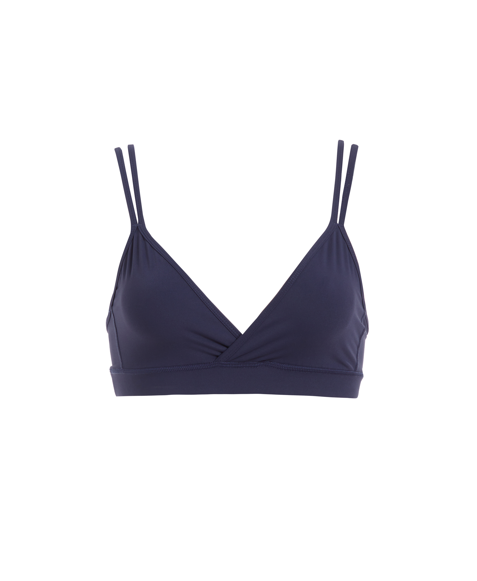 Wear One's At Groove Bra in navy on ghost mannequin front view
