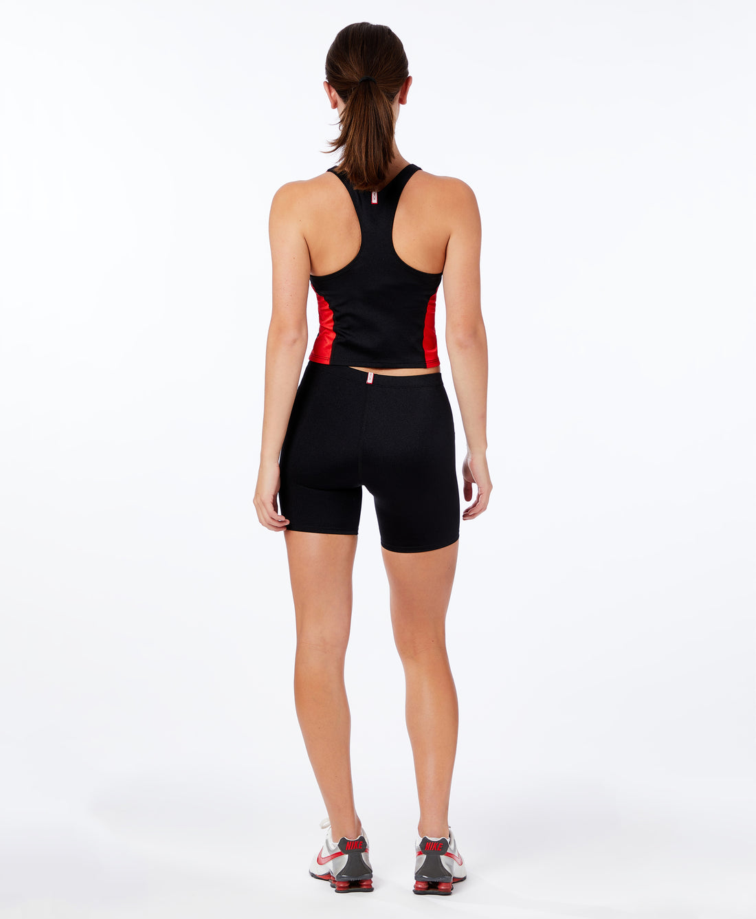Wear One's At High Jump Tank in Black Cherry on model back view