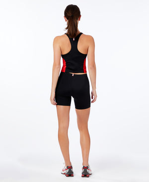 Wear One's At High Jump Tank in Black Cherry on model back view