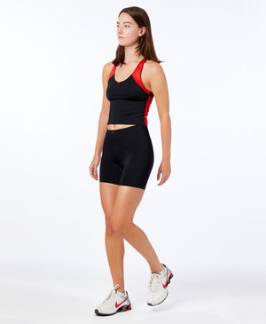Wear One's At High Jump Tank in Black Cherry on model side view