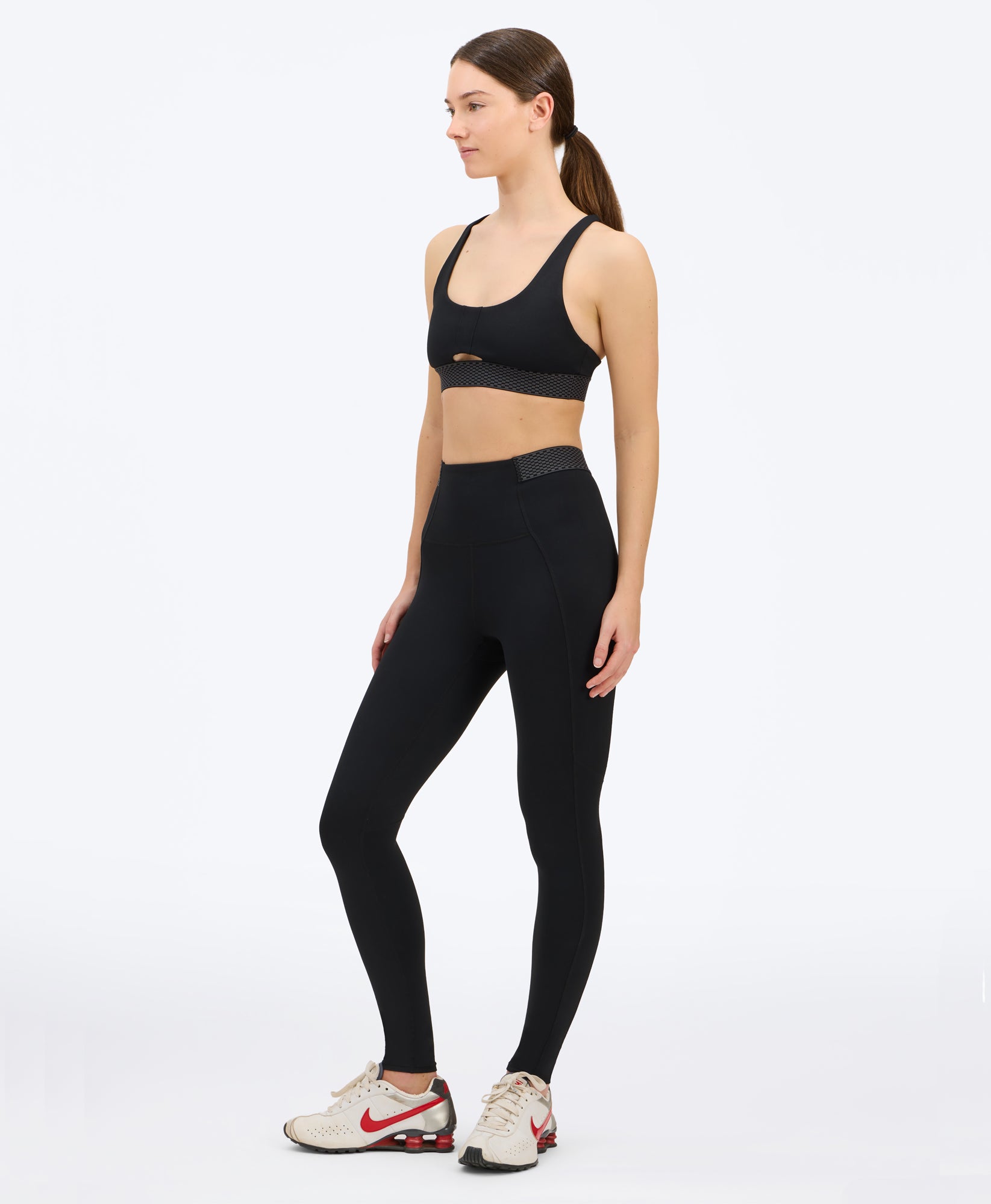Wear One's At Keyhole Bra in asphalt on studio model side view