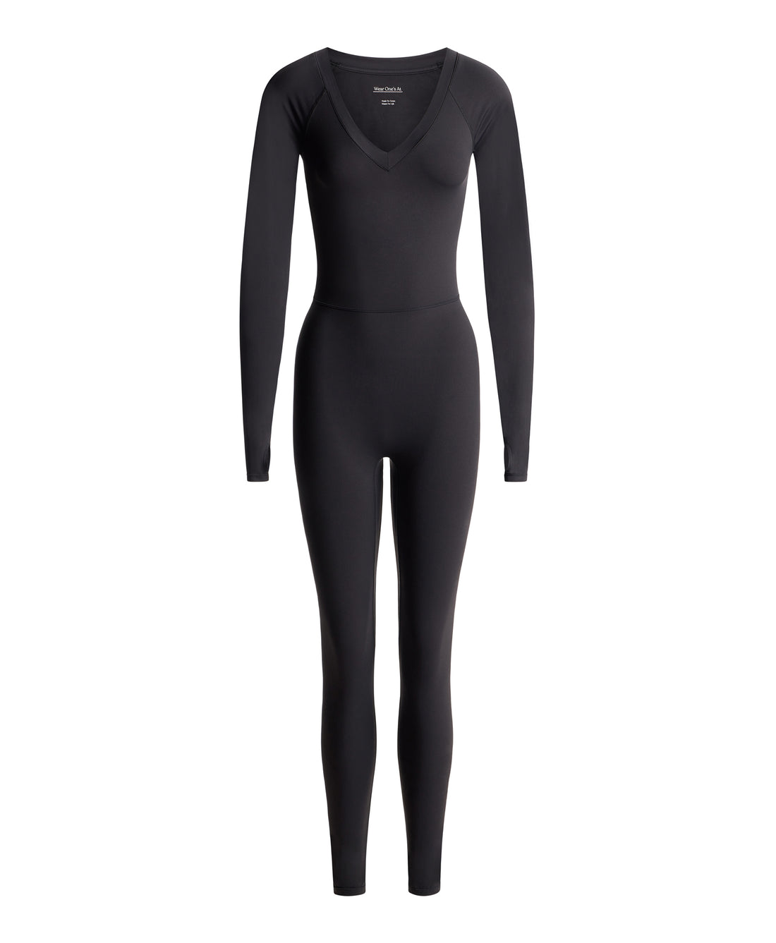 Wear One's At Long Sleeve Varsity Unitard in shadow front ghost mannequin image