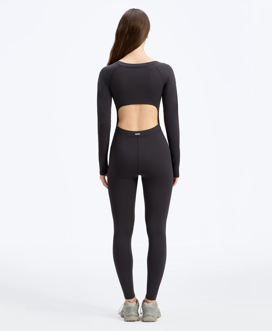 Wear One's At Long Sleeve Varsity Unitard in shadow on model full back view