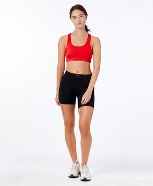 Wear One's At Race You Back Bra in Cherry Red on model front view