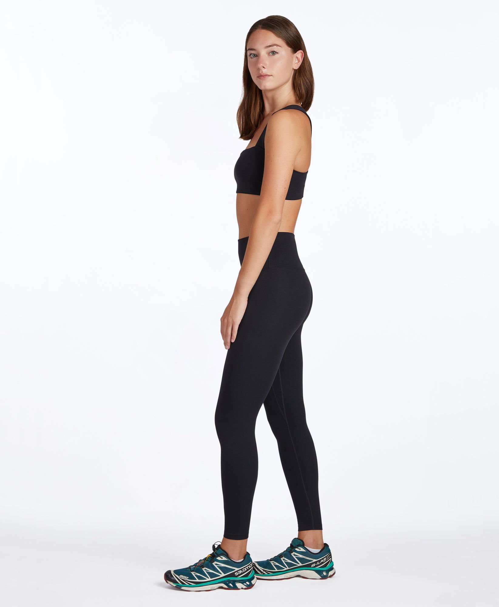 Wear One's At Routine Legging in Bean on model side view