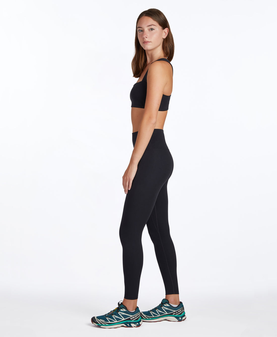Wear One's At Routine Legging in Bean on model side view