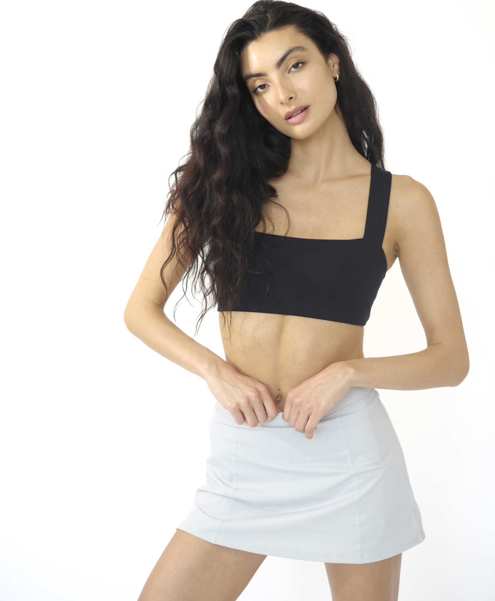 Wear One's At Simple Skort in Cloud Color on Model Front View