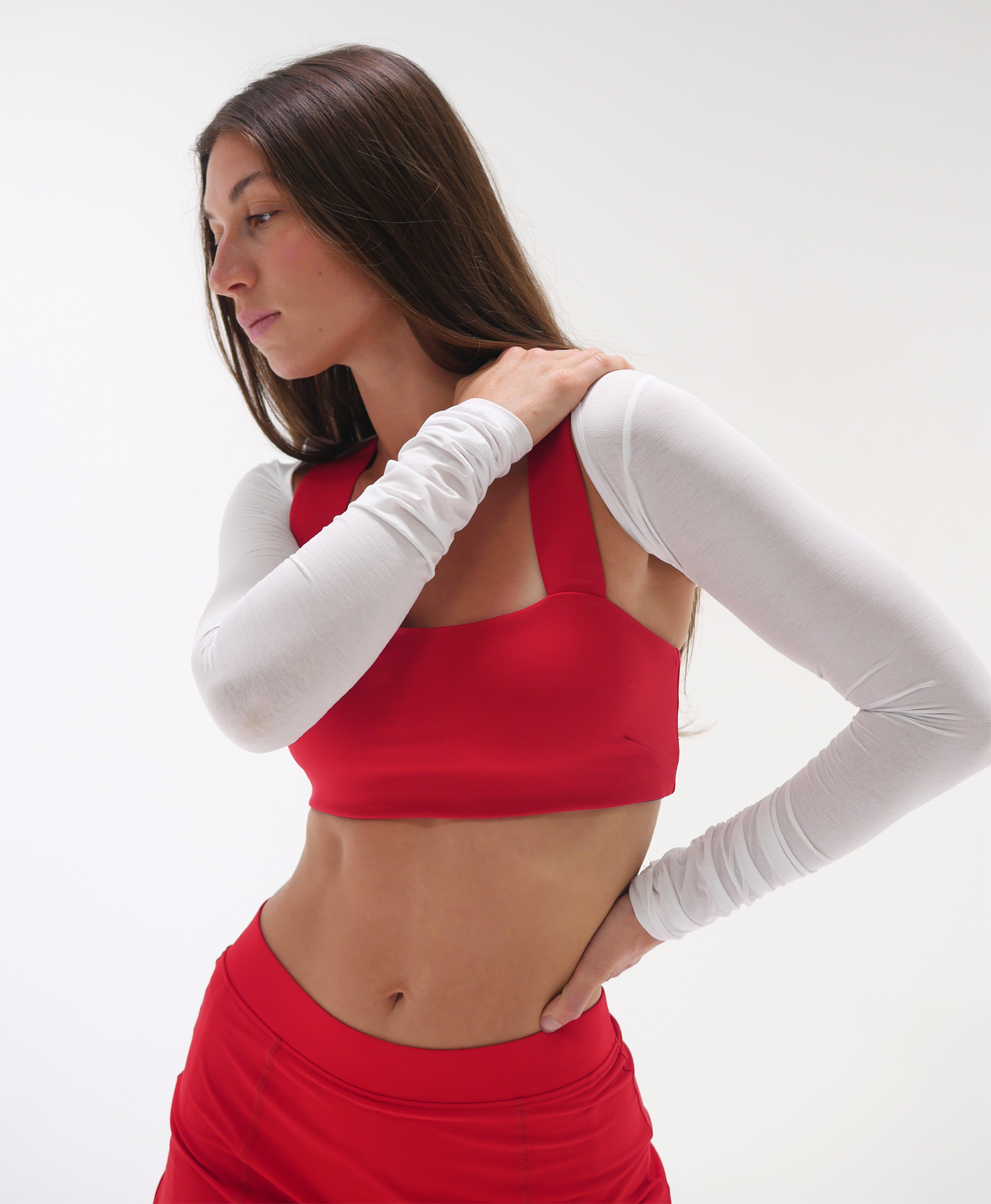 The Jersey Keyhole Sports Bra w/ Fused Waist Band - Tracy Anderson