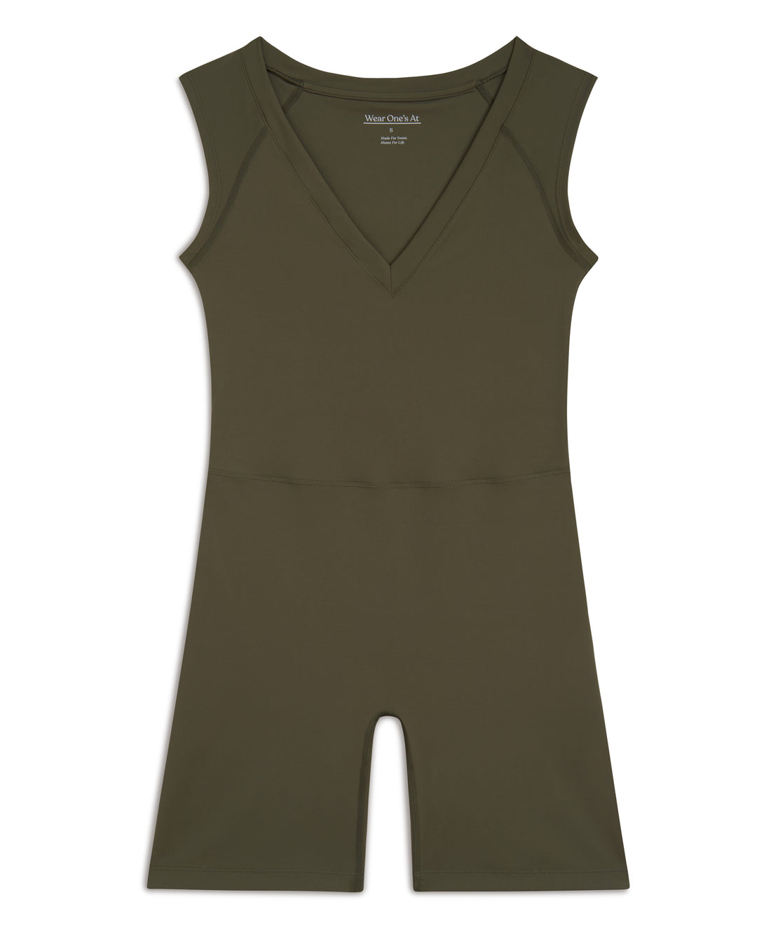 Wear One's At Varsity Bike Short Unitard in Prairie Green flat front image