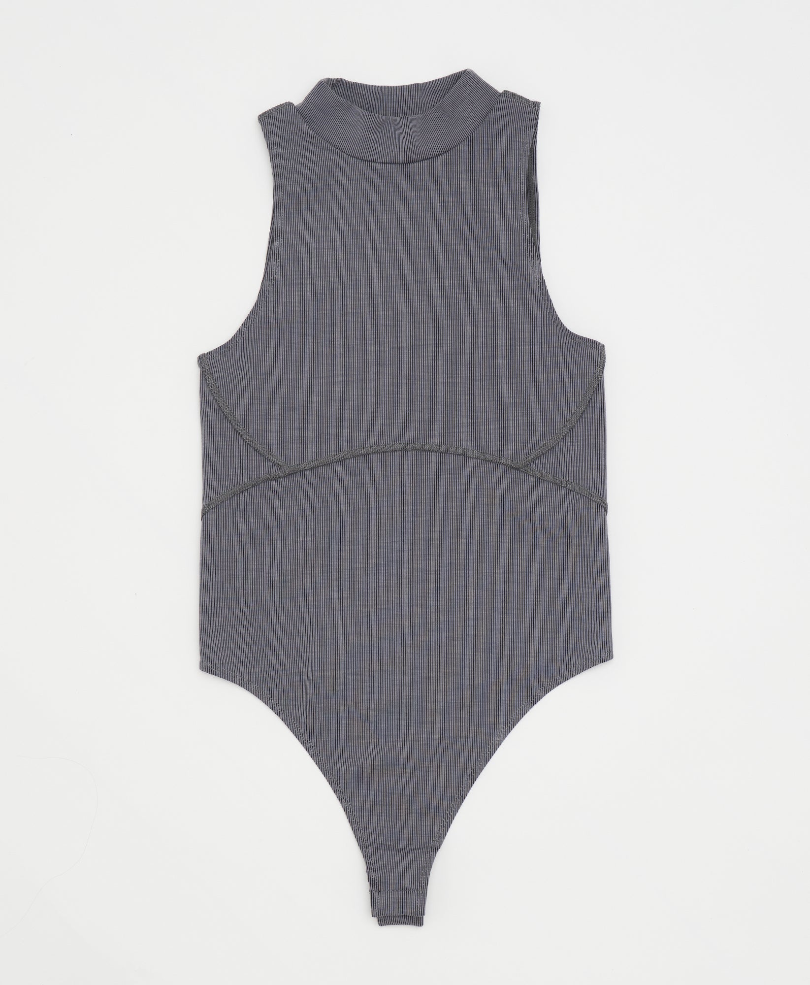Wear One's At Aerobic Rib Bodysuit in Charcoal Flat Front