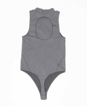 Wear One's At Aerobic Rib Bodysuit in Charcoal Flat Back