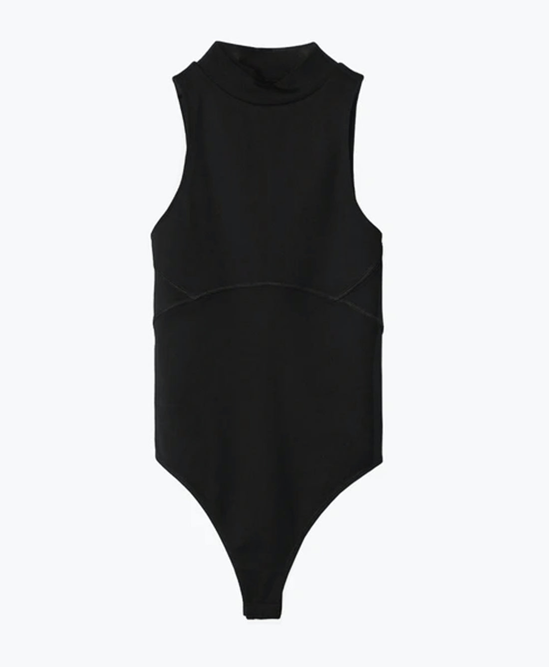 Wear One's At Aerobic Rib Bodysuit in Jet Black Flat Front
