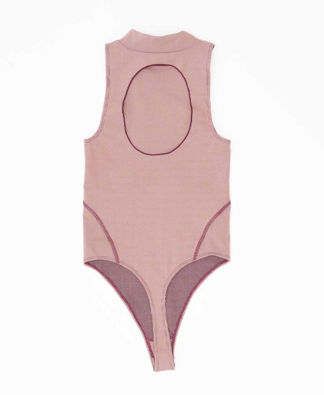Wear One's At Aerobic Rib Bodysuit in Rose Cloud Flat Back