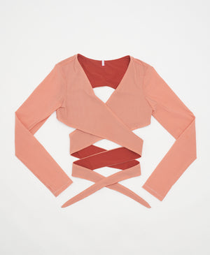 Wear One's At All Wrapped Up Top in Clay Flat Front