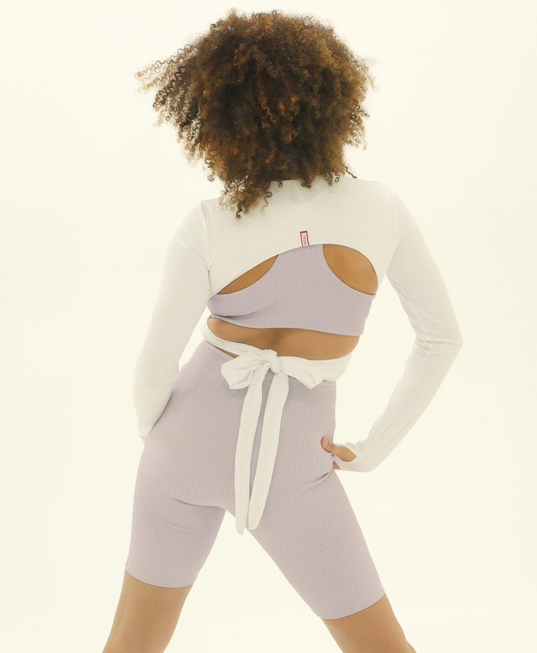 Wear One's At All Wrapped Up Top in White on Model Back View