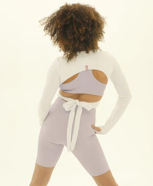 Wear One's At All Wrapped Up Top in White on Model Back View