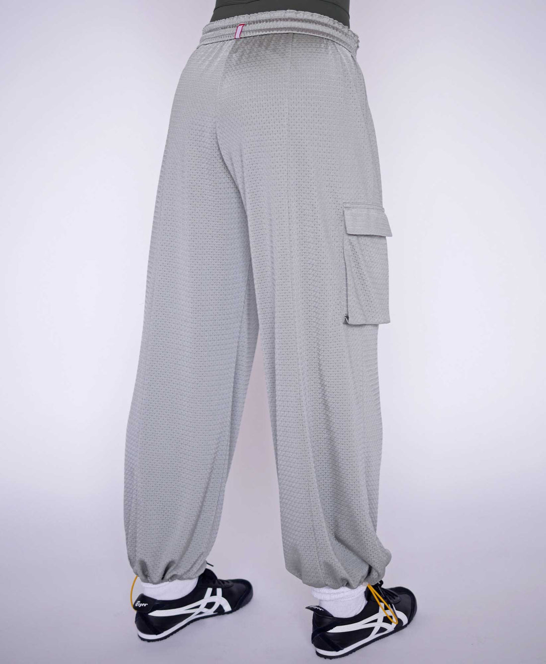 Wear One's At Arena Pant in Mineral Grey on Model Detail Back View