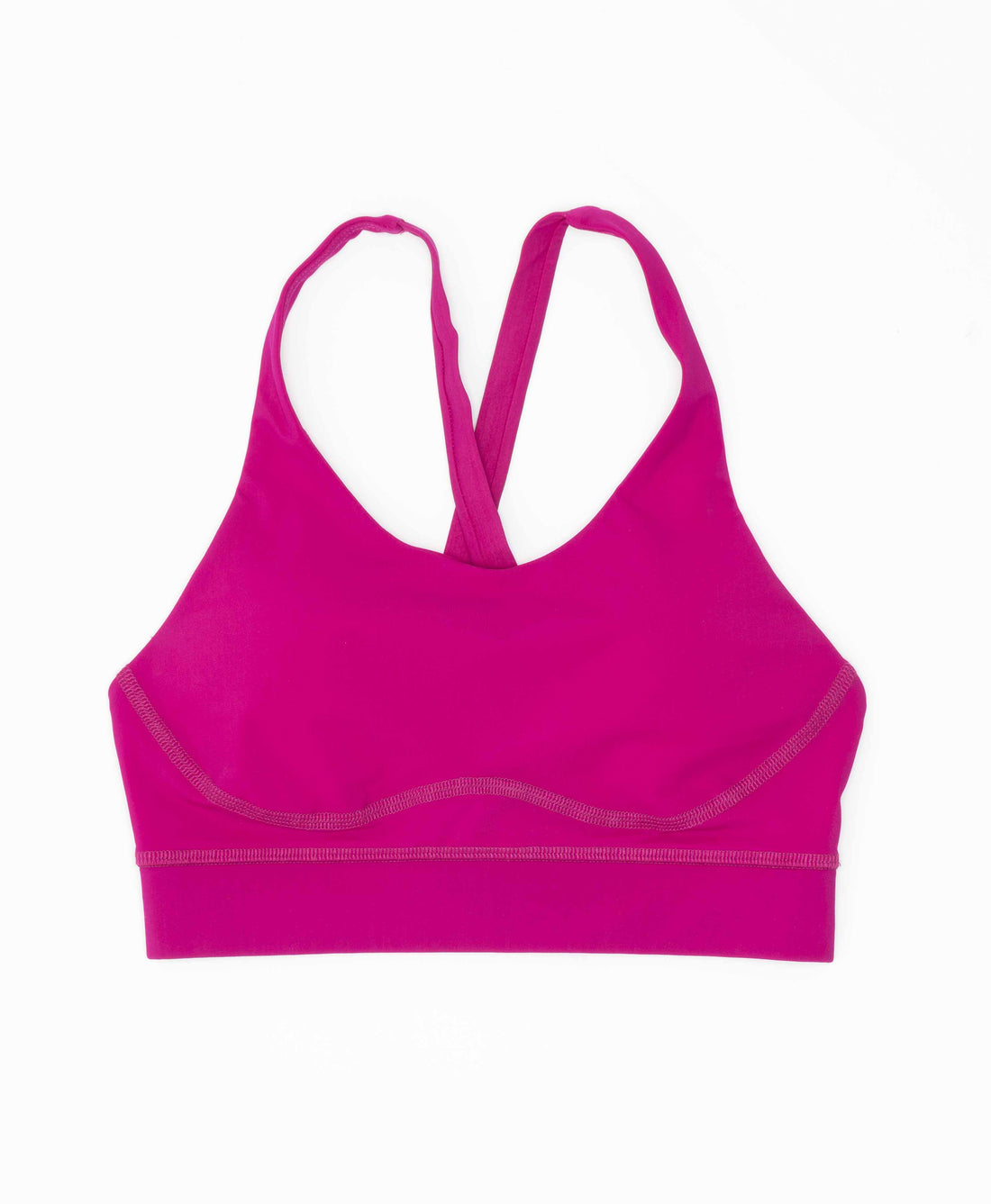 Wear One's At Cross Back Crop Bra in Magenta Flat Front