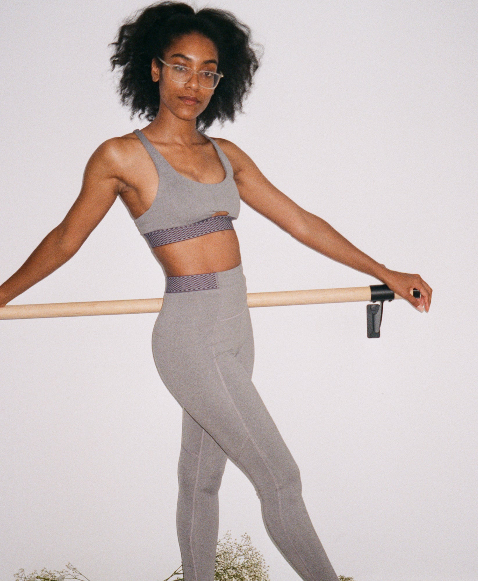 Wear One's At Free Throw Legging in Sport Grey on Model Full Front View