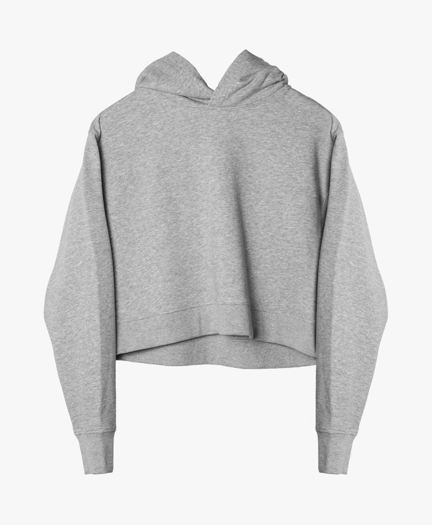 Wear One's At French Terry Cropped Hoodie in Sport Grey on Model Side View