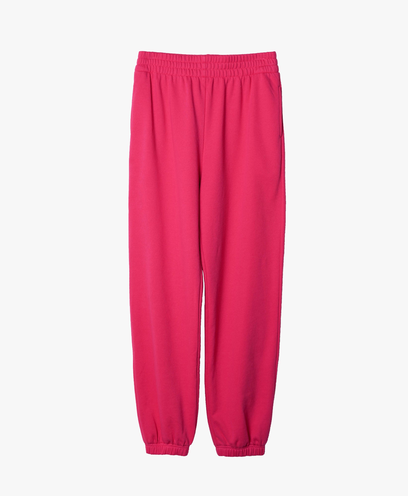 Wear One's At French Terry Sweatpants in Watermelon Pink Flat Front