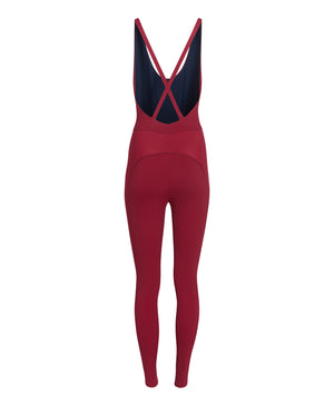 Wear One's At Liberty Unitard in Tango Red on Ghost Mannequin Back