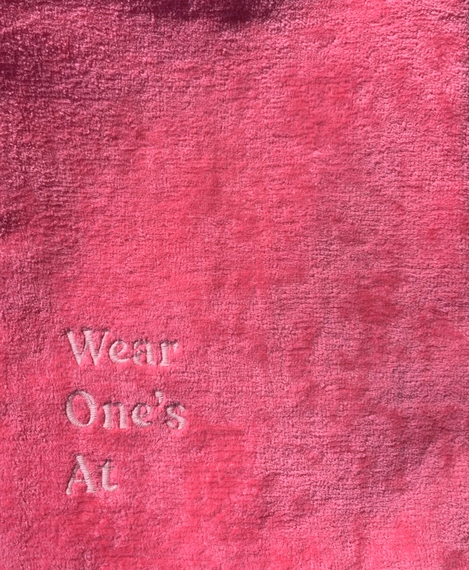 Wear One's At Logo Sport Towel in Punch Pink Detail View