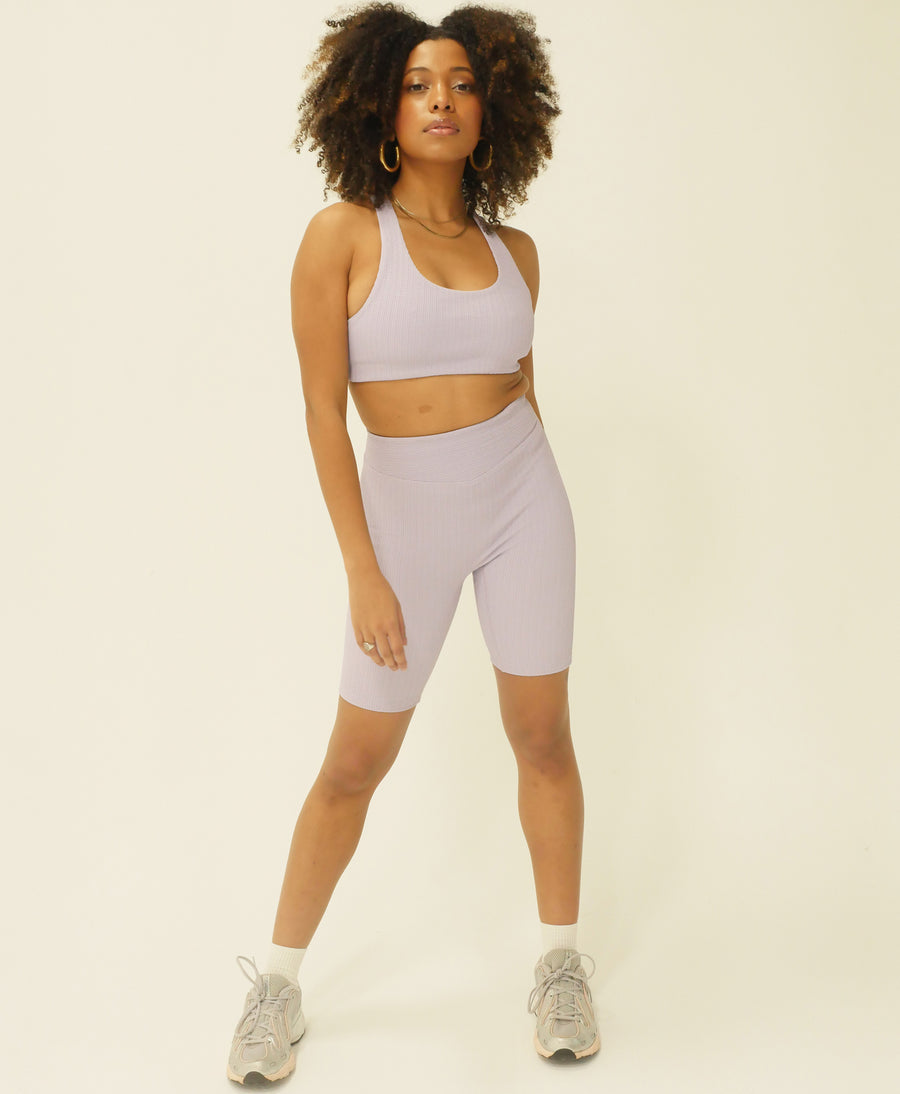 Wear One's At Race You Back Bra in Noah Light Purple on Model Full Front View