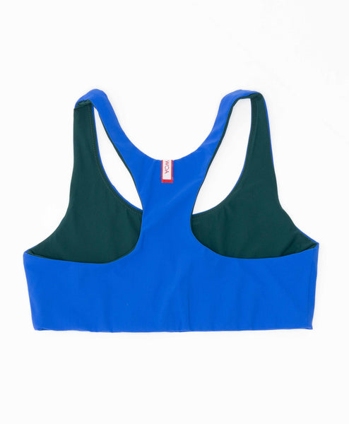 Wear One's At Race You Back Bra in Revive Blue on Model Front View