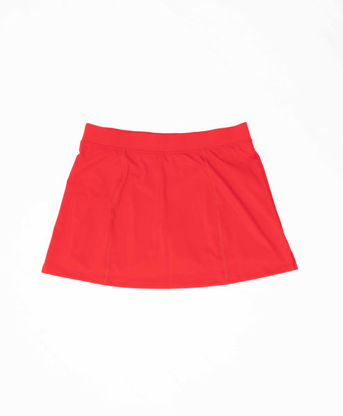 Wear One's At Simple Skort in Scarlet on Model Full Front View