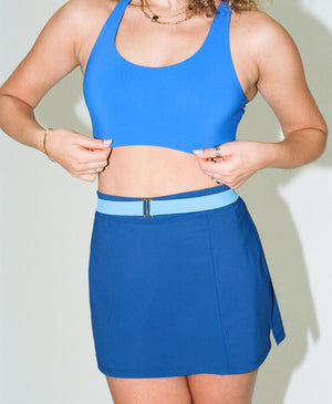 Wear One's At Simple Skort in Neptune Blue on Model Front View