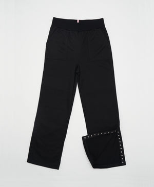 Wear One's At Slashleg Sweatpants in Lunar Black Flat Front